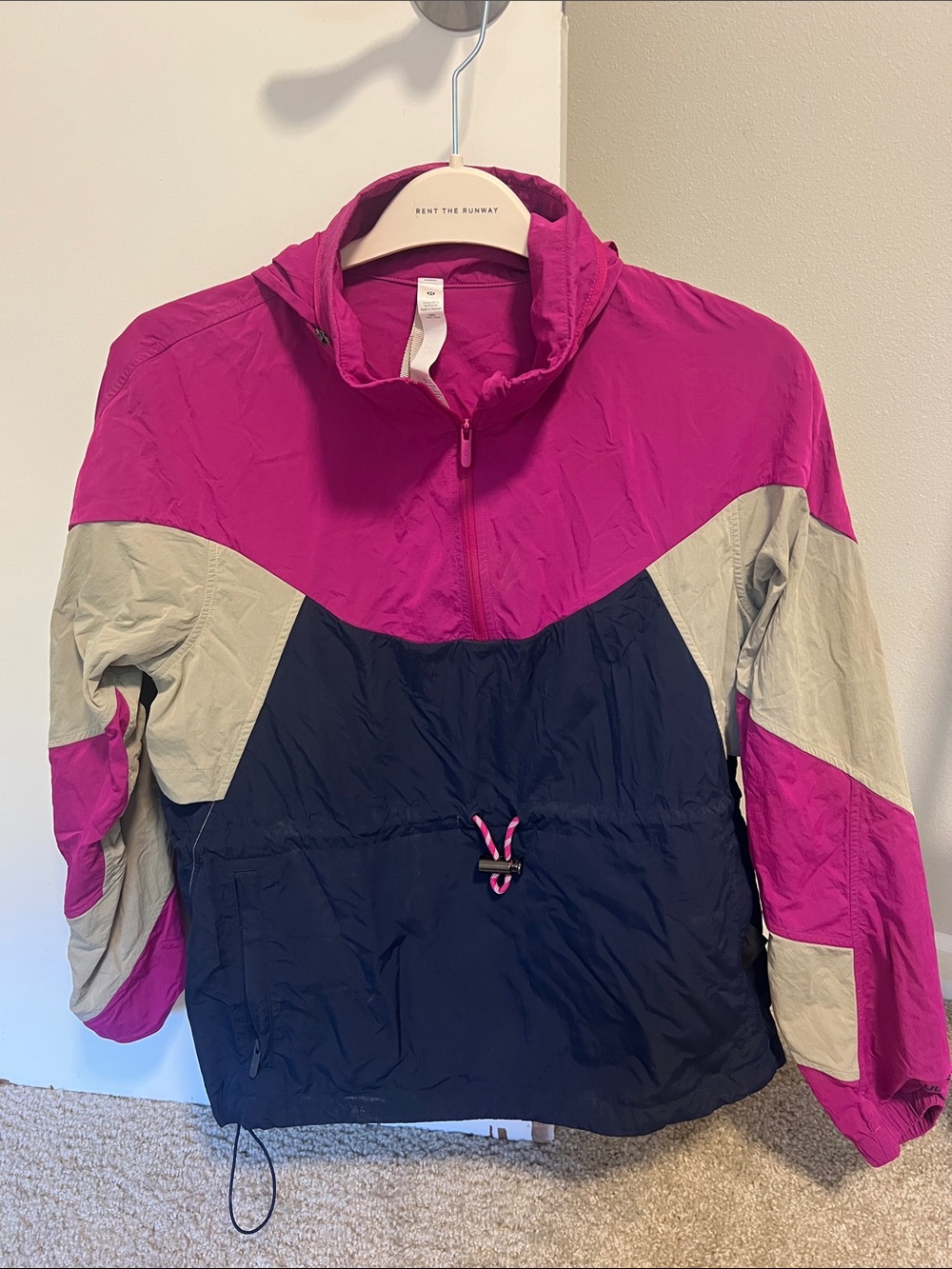 lululemon athletica Colorblock Ski Windbreaker in Magenta, Navy & Light Gray
